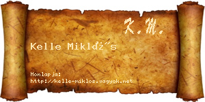 Kelle Miklós névjegykártya